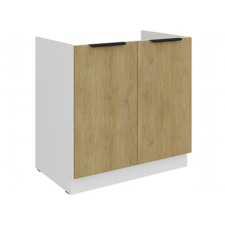 Szafka pod zlew 80 cm CREMA dąb cremona / biały mat 80 ZL 2F BB